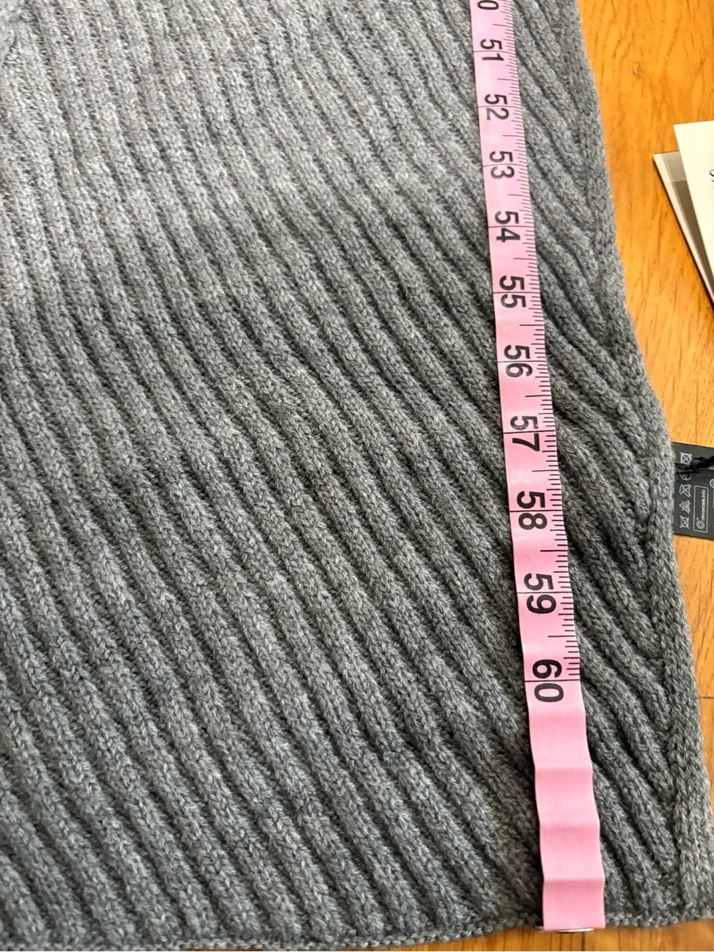 AllSaints Traveling Rib Scarf Grey Marl NWT Unisex Wool Blend $79
